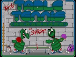 Title screen of Table Tennis Simulation on the Commodore Amiga.